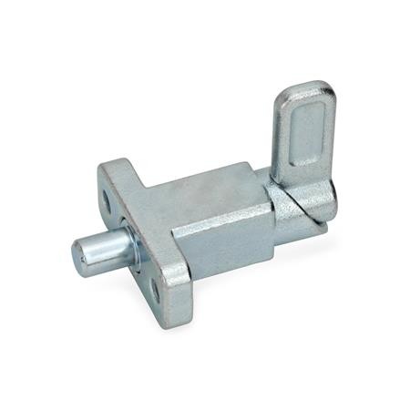 GN 612.2 Steel Cam Action Indexing Plunger - 69mm Length, 10mm Diameter, With Mounting Flange