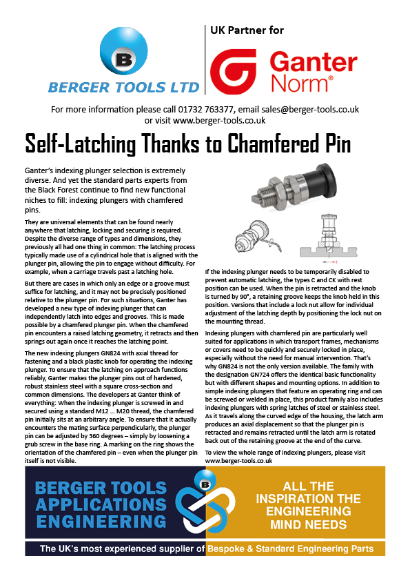 Self-Latching Thanks to Chamfered Pin